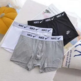 NlKE Men's Fashion Solid Color Breathable Underwear Boxer Briefs 3pcs-2417  