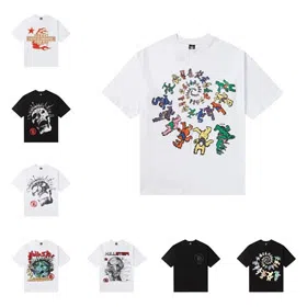 Hell Star Retro Print Pure Cotton Short-Sleeve T-Shirt-5512  