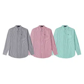 Polo Ralph Lauren Retro Loose Striped Shirt Long Sleeve-6311  